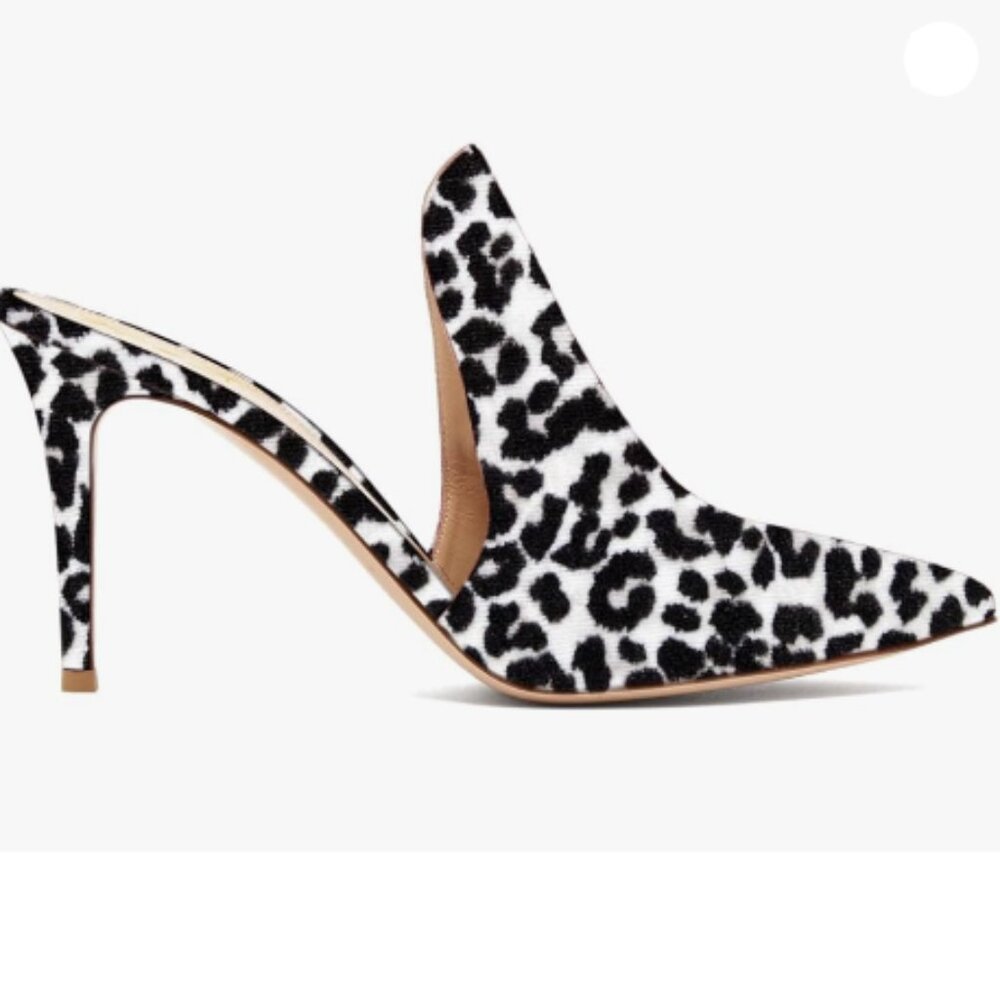 Fowt Leopard Print Side V Cut Backless Mules For … - image 1